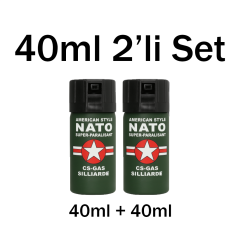2'li Nato Biber Gazı 40ML Kompakt Boy Taşınabilir Savunma Sprey Seti