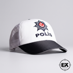 Trafik Polisi Şapkası Yazlık Beyaz Fileli Şapka