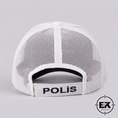 Trafik Polisi Şapkası Yazlık Beyaz Fileli Şapka