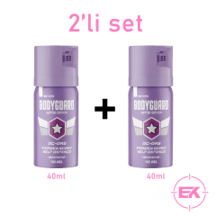 2'li set Bodyguard Limited Edition Biber Gazı 40 ml | Kadınlara Özel Pembe/Lila Kişisel Savunma Spreyi