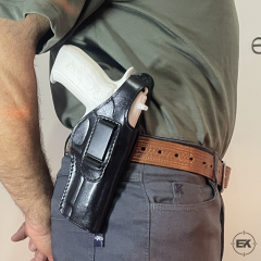 Browning HP, Yavuz 14 ve Zig 14 Uyumlu İç-Dış Taşıma Siyah Deri Silah Kılıfı