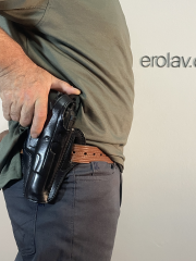 CZ Uyumlu Kilitli Tam Kelebek Dış Taşıma Siyah Deri Silah Kılıfı