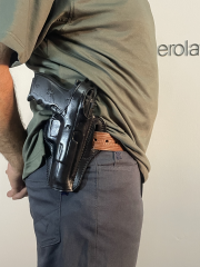 CZ Uyumlu Kilitli Tam Kelebek Dış Taşıma Siyah Deri Silah Kılıfı