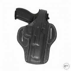 CZ Uyumlu Kilitli Tam Kelebek Dış Taşıma Siyah Deri Silah Kılıfı