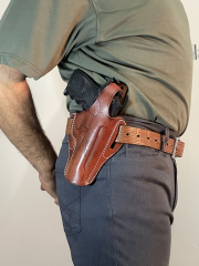 CZ Uyumlu Kilitli Tam Kelebek Dış Taşıma Taba Deri Silah Kılıfı