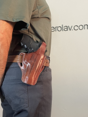 CZ Uyumlu Kilitli Tam Kelebek Dış Taşıma Taba Deri Silah Kılıfı