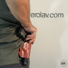 Beretta F92 ve Yavuz 16 Uyumlu Taba Deri Yarım Kelebek Silah Kılıfı