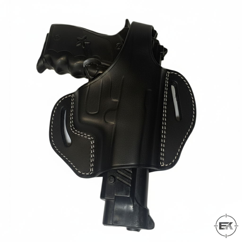 Beretta F92 ve Yavuz 16 Uyumlu Siyah Deri Yarım Kelebek Silah Kılıfı