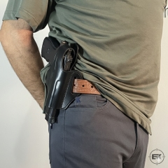 Beretta F92 ve Yavuz 16 Uyumlu Siyah Deri Yarım Kelebek Silah Kılıfı