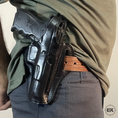 Beretta F92 ve Yavuz 16 Uyumlu Siyah Deri Tam Kelebek Silah Kılıfı