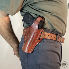 Beretta F92 ve Yavuz 16 Uyumlu Taba Deri Tam Kelebek Silah Kılıfı