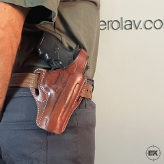 Beretta F92 ve Yavuz 16 Uyumlu Taba Deri Tam Kelebek Silah Kılıfı