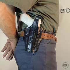 Kılınç 2000 Uyumlu Kilitli Tam Kelebek Dış Taşıma Siyah Deri Silah Kılıfı