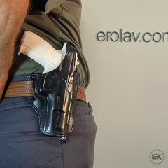 Kılınç 2000 Uyumlu Kilitli Tam Kelebek Dış Taşıma Siyah Deri Silah Kılıfı