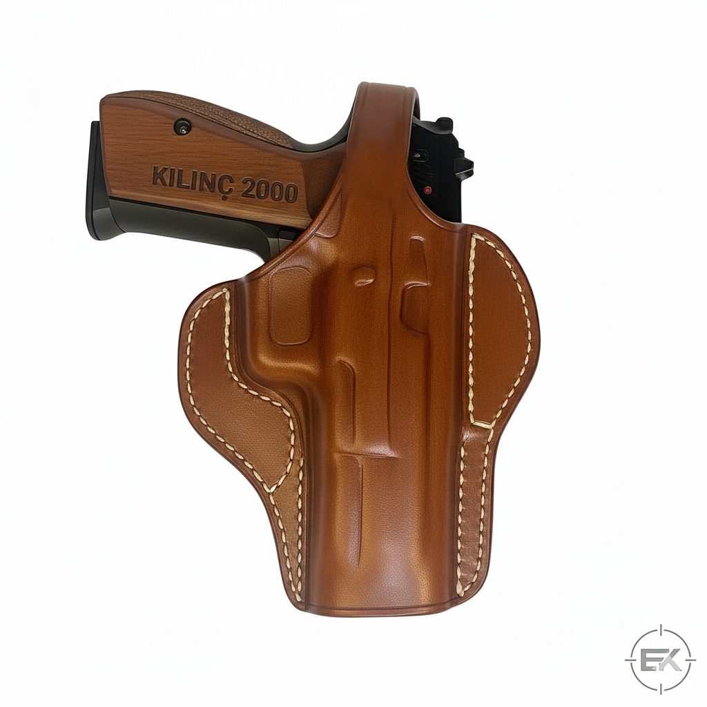 Kılınç 2000 Uyumlu Kilitli Tam Kelebek Dış Taşıma Taba Deri Silah Kılıfı