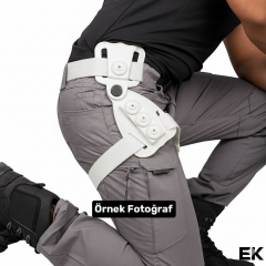 Hareketli Alçak Tabanca Taşıma Aparatı – Beyaz - Trafik Polisi İçin