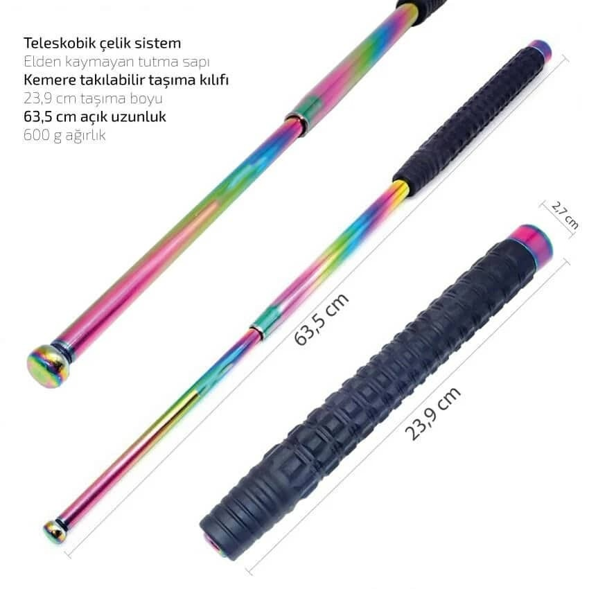 A Kalite Çelik Teleskopik Jop – Üstün Dayanıklılık ve Caydırıcılık (4 Renk Seçeneği)