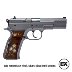 El Yapımı Özel İşlemeli Ceviz Ağacı Tabanca Kabzesi – Sarsılmaz Kılınç 2000 ve P8 Serisi Uyumlu