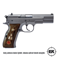 El Yapımı Özel İşlemeli Ceviz Ağacı Tabanca Kabzesi Model 2 – Sarsılmaz Kılınç 2000 ve P8 Serisi Uyumlu