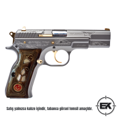 El Yapımı Özel İşlemeli Ceviz Ağacı Tabanca Kabzesi Model 2 – Sarsılmaz Kılınç 2000 ve P8 Serisi Uyumlu