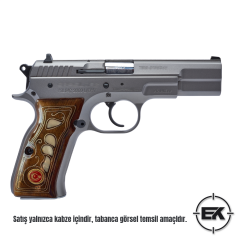 El Yapımı Özel İşlemeli Ceviz Ağacı Tabanca Kabzesi Model 3 – Sarsılmaz Kılınç 2000 ve P8 Serisi Uyumlu