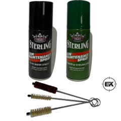 Sterling 3'lü Silah Bakım Sprey Seti + Harbi Temizlik Fırça Takımı Pas Önleyici & Derinlemesine Temizlik