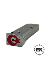 Gümüş-Kırmızı Şarjör Altı Metal Bayraklı Kapak - Sarsılmaz Kılınç 2000 Light Mega P8L-S