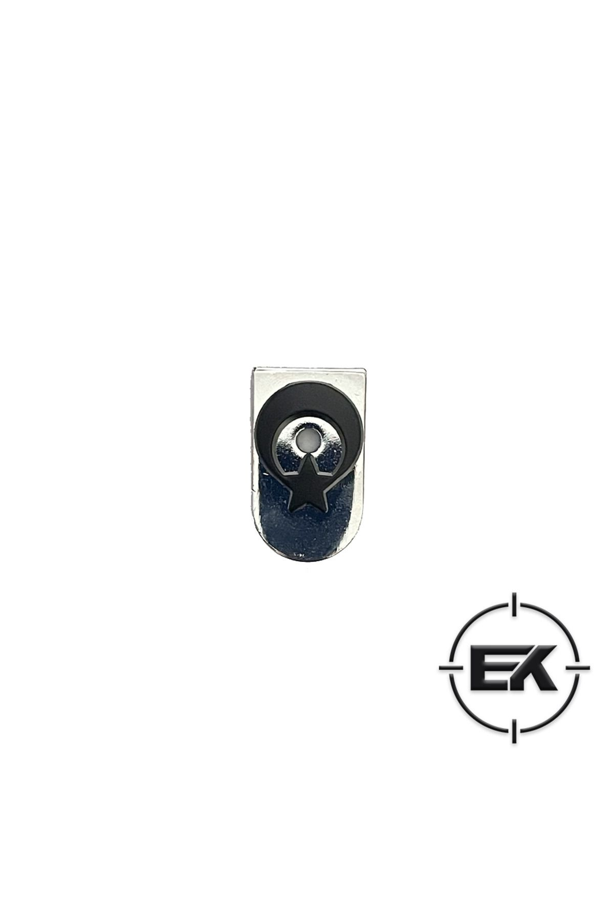 Gümüş-Siyah Şarjör Altı Metal Bayraklı Kapak - Sarsılmaz Kılınç 2000 Light Mega P8L-S