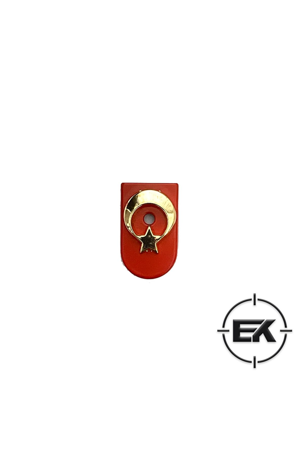 Kırmızı-Altın Şarjör Altı Metal Bayraklı Kapak - Sarsılmaz Kılınç 2000 Light Mega P8L-S