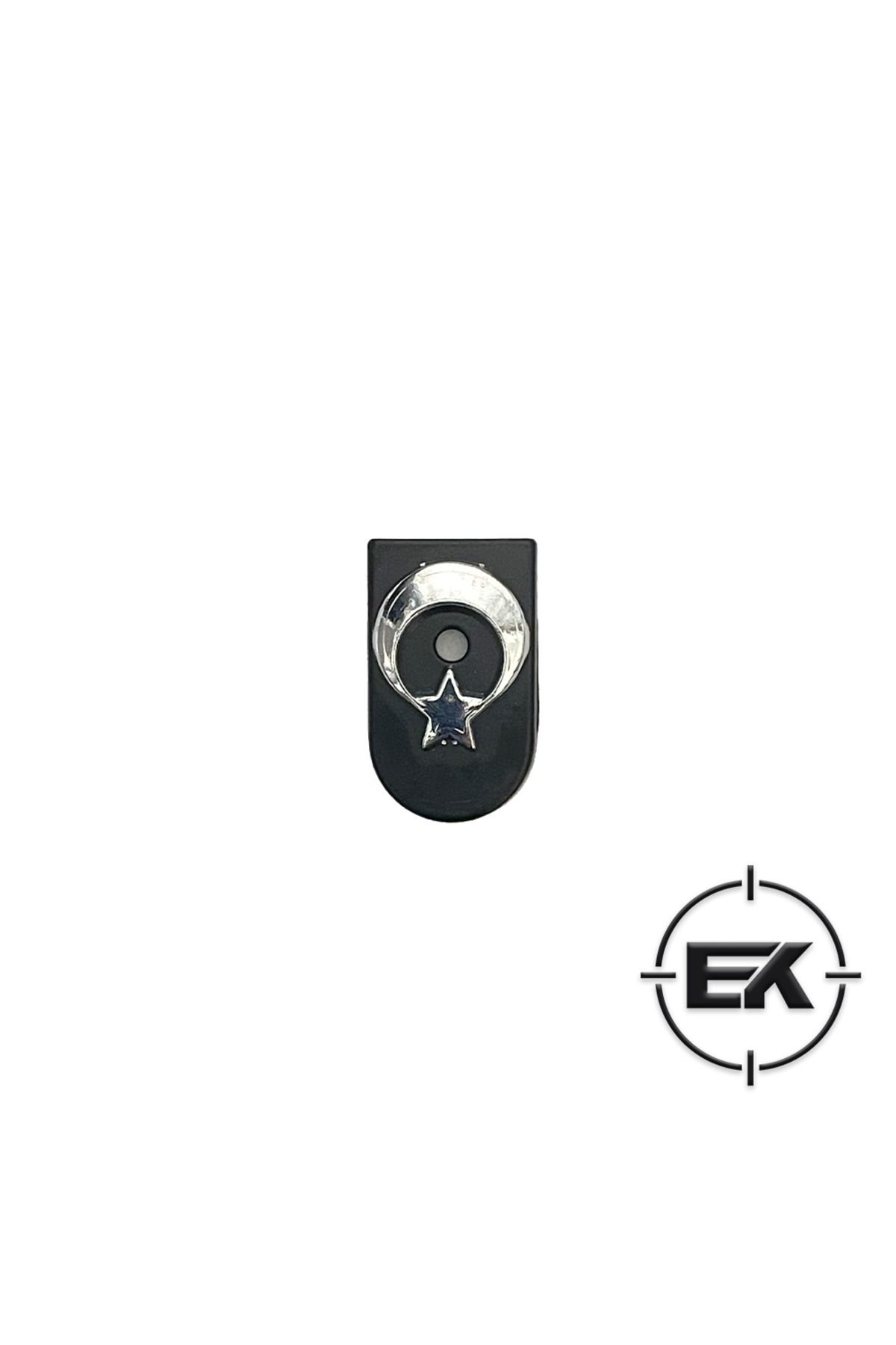 Siyah-Gümüş Şarjör Altı Metal Bayraklı Kapak - Sarsılmaz Kılınç 2000 Light Mega P8L-S