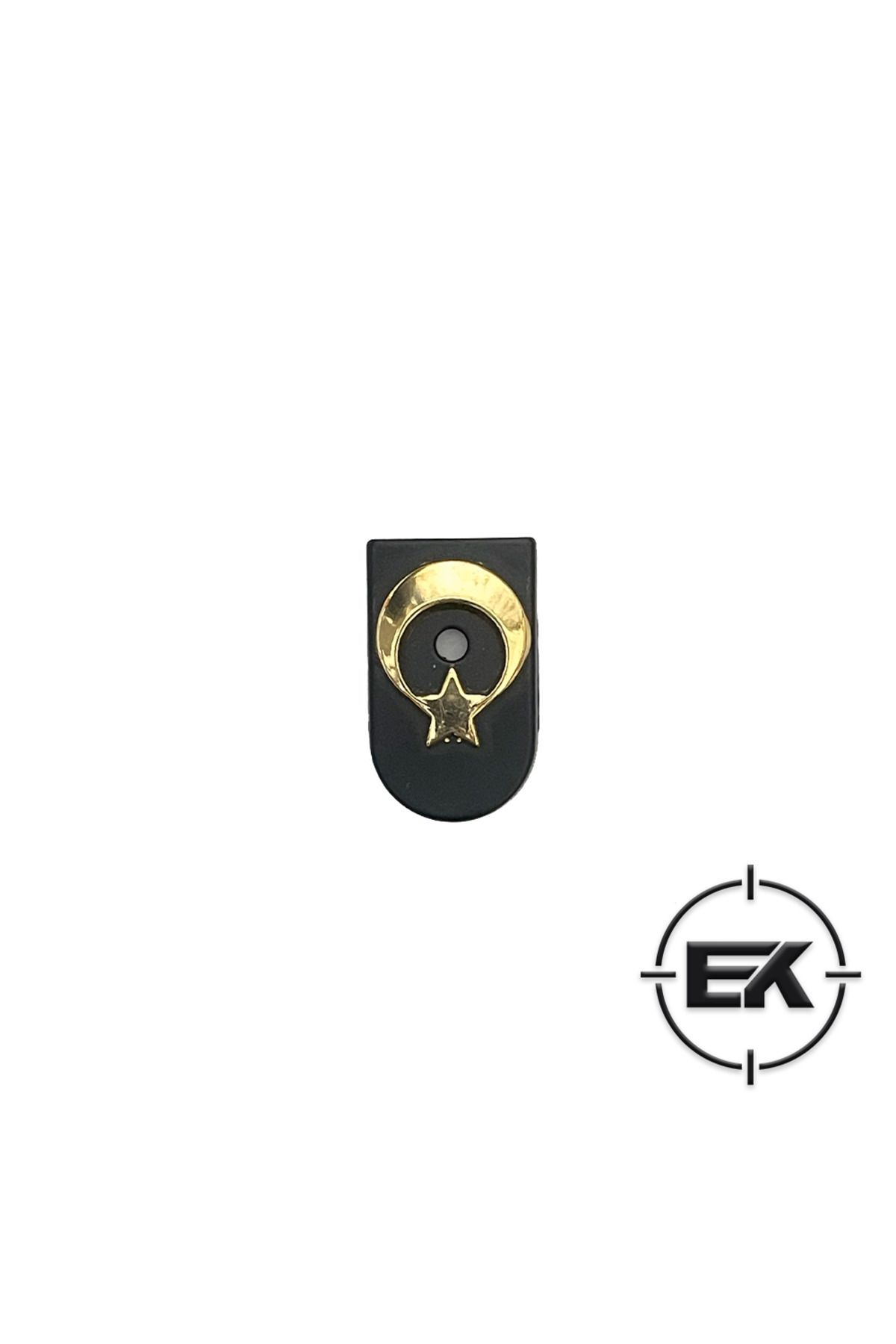 Siyah-Altın Şarjör Altı Metal Bayraklı Kapak - Sarsılmaz Kılınç 2000 Light Mega P8L-S