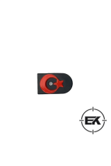 Siyah-Kırmızı Şarjör Altı Metal Bayraklı Kapak - Sarsılmaz Kılınç 2000 Light Mega P8L-S