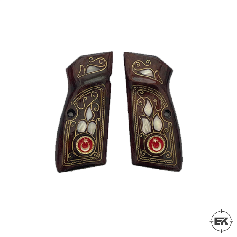 El İşlemesi Ceviz Ağacı Kabze - Browning 14'lü, Yavuz 14, Zig 14 Uyumlu Model 1