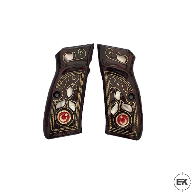 El İşlemesi Ceviz Ağacı Kabze - Browning 14'lü, Yavuz 14, Zig 14 Uyumlu Model 2