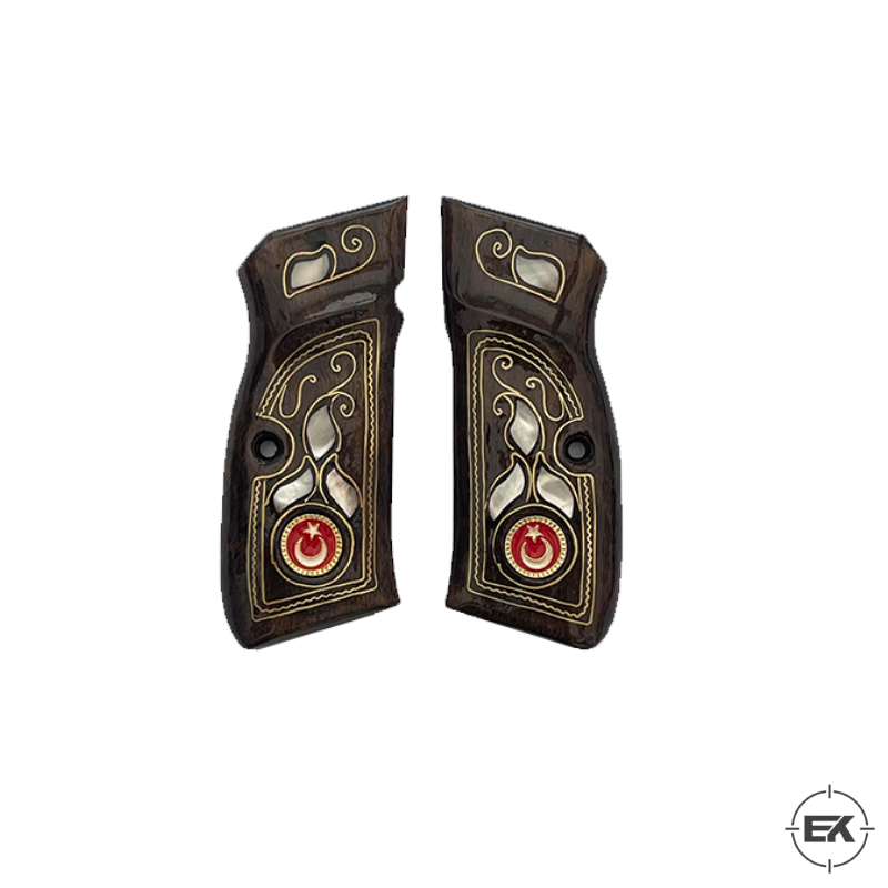 El İşlemesi Ceviz Ağacı Kabze - Browning 14'lü, Yavuz 14, Zig 14 Uyumlu Model 3