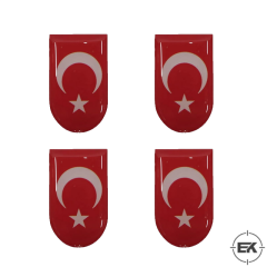 Türk Bayrağı Şarjör Altı Damla Sticker  | 3D Kalın Etiket