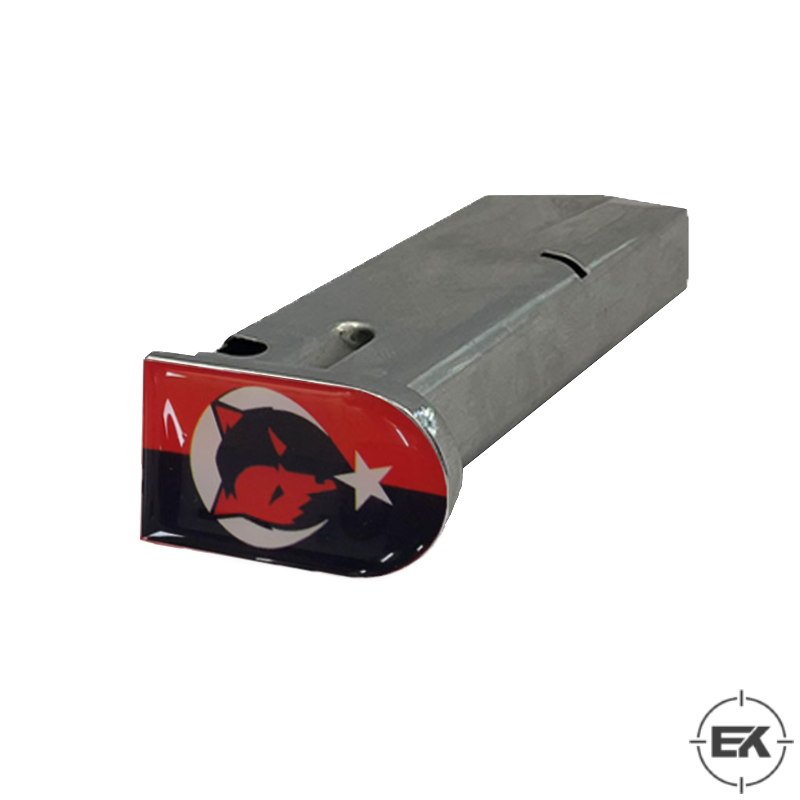 Kurt Başı & Ay Yıldız Şarjör Altı Damla Sticker | 3D Kalın Etiket