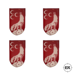 Kurt ve Üç Hilal Şarjör Altı Damla Sticker | 3D Kalın Etiket