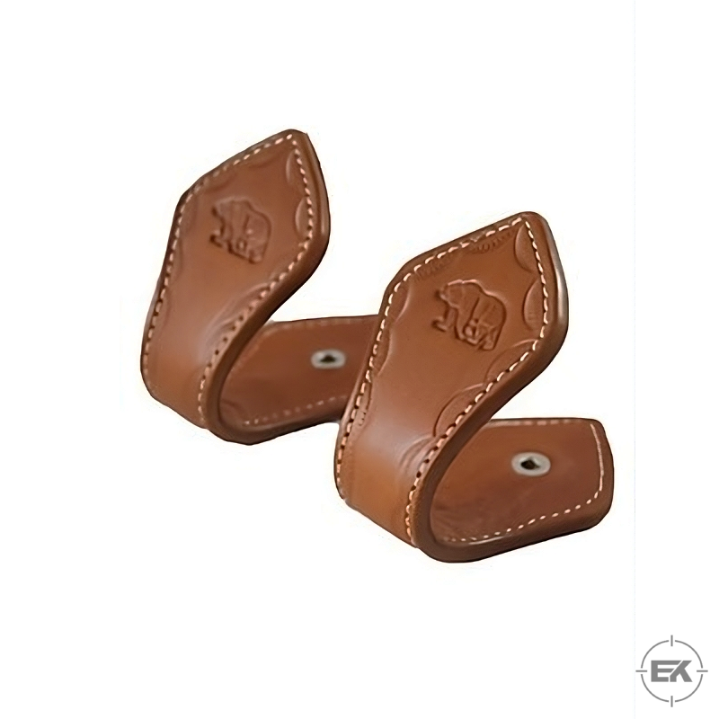 Deri Kaplı Tüfek Askısı Seti - Duvarda Silah Sergileme Aparatı (2'li Set)