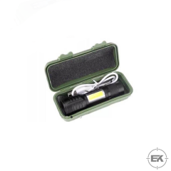 Profesyonel Taktik LED El Feneri 2000 Lümen | Şarjlı, Odak Ayarlı (Zoom), Klipsli