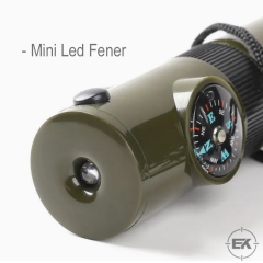 7'si 1 Arada Acil Durum Düdüğü | Pusula, Fener, Termometreli Hayatta Kalma Kiti