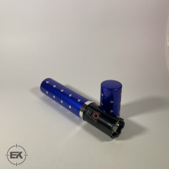 Mavi Renk Ruj Görünümlü Şok Cihazı | Kadınlar İçin Mini El Fenerli Elektroşok Cihazı (Şarjlı)