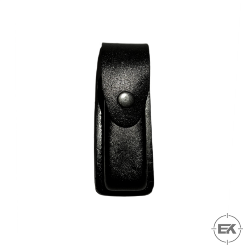 Universal Tekli Deri Şarjör Kılıfı | 9mm Uyumlu, Sabit Kemer Geçişli (Siyah)